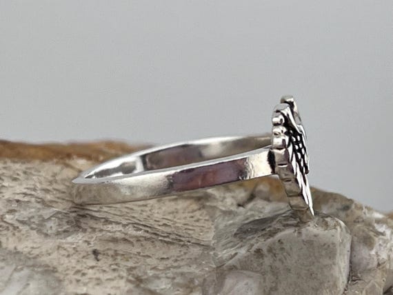 wings open front statement silver ring size from … - image 3