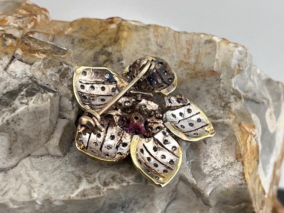 オファー募集中 認定ヴィンテージダイヤモンドフラワーブローチ 9