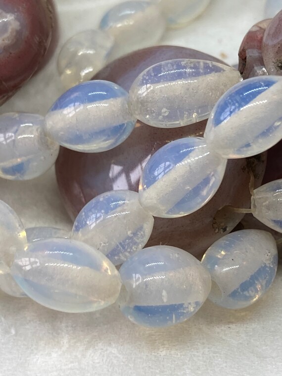 Hardstone Semi Precious Bead and Opal Used Art Glass Necklace