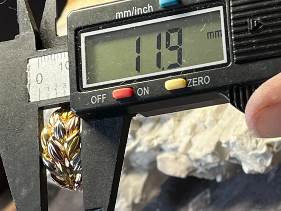 Multi colour gilded solid silver ring band size u… - image 5