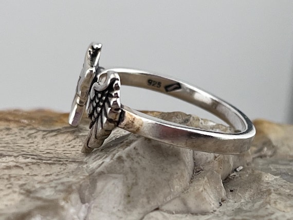 wings open front statement silver ring size from … - image 2
