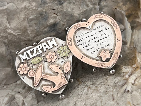 1904 Mizpah Love Token Brooch Pin Silver Gold Etsy