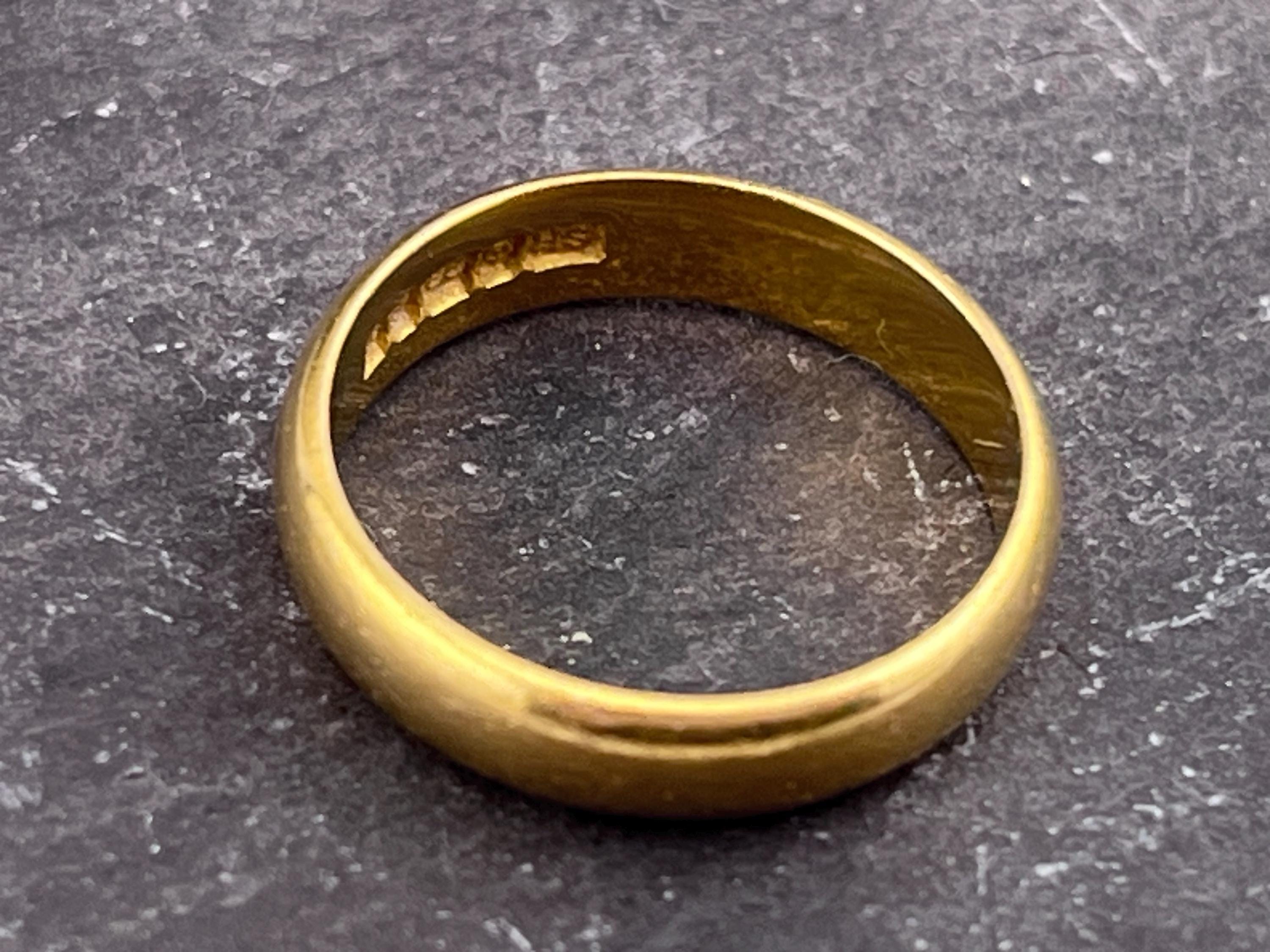 1970 22ct Gold Band Ring Stacker Spacer Vintage Size Uk J1/2 USA 5