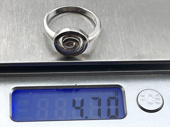 solid silver spiral front ring size uk P USA 7.5 - image 4