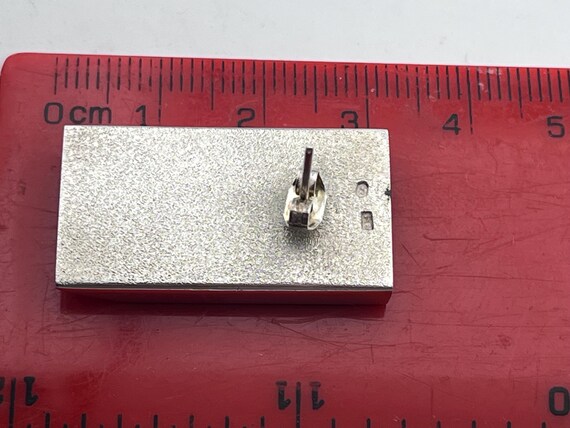 Amber and sterling silver rectangular large earri… - image 4