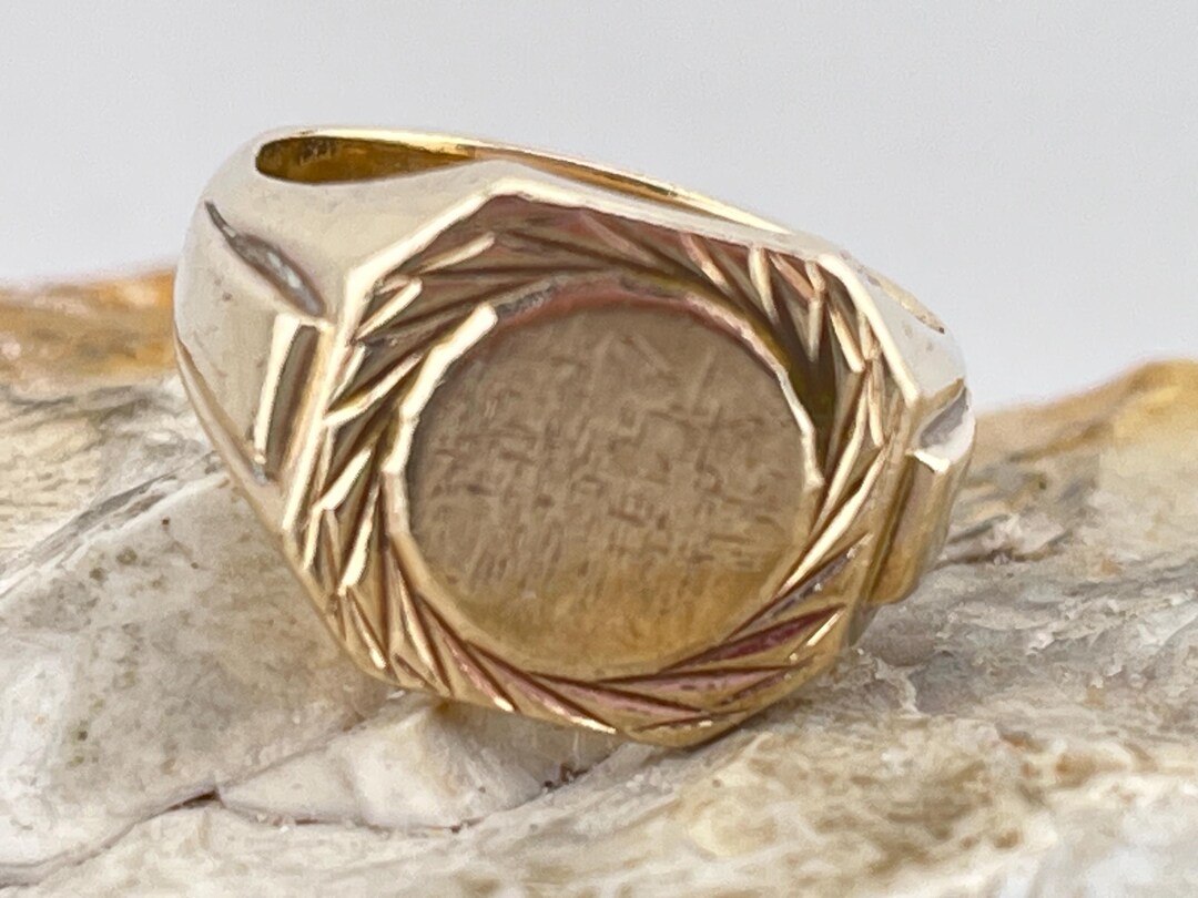 1968 Vintage Heavy Signet Ring 9ct Size Uk L1/2 USA 6 - Etsy
