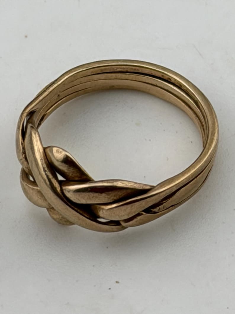 Four Part Russian Interlocking Ring Size Uk Q USA 8.25 9ct Gold - Etsy