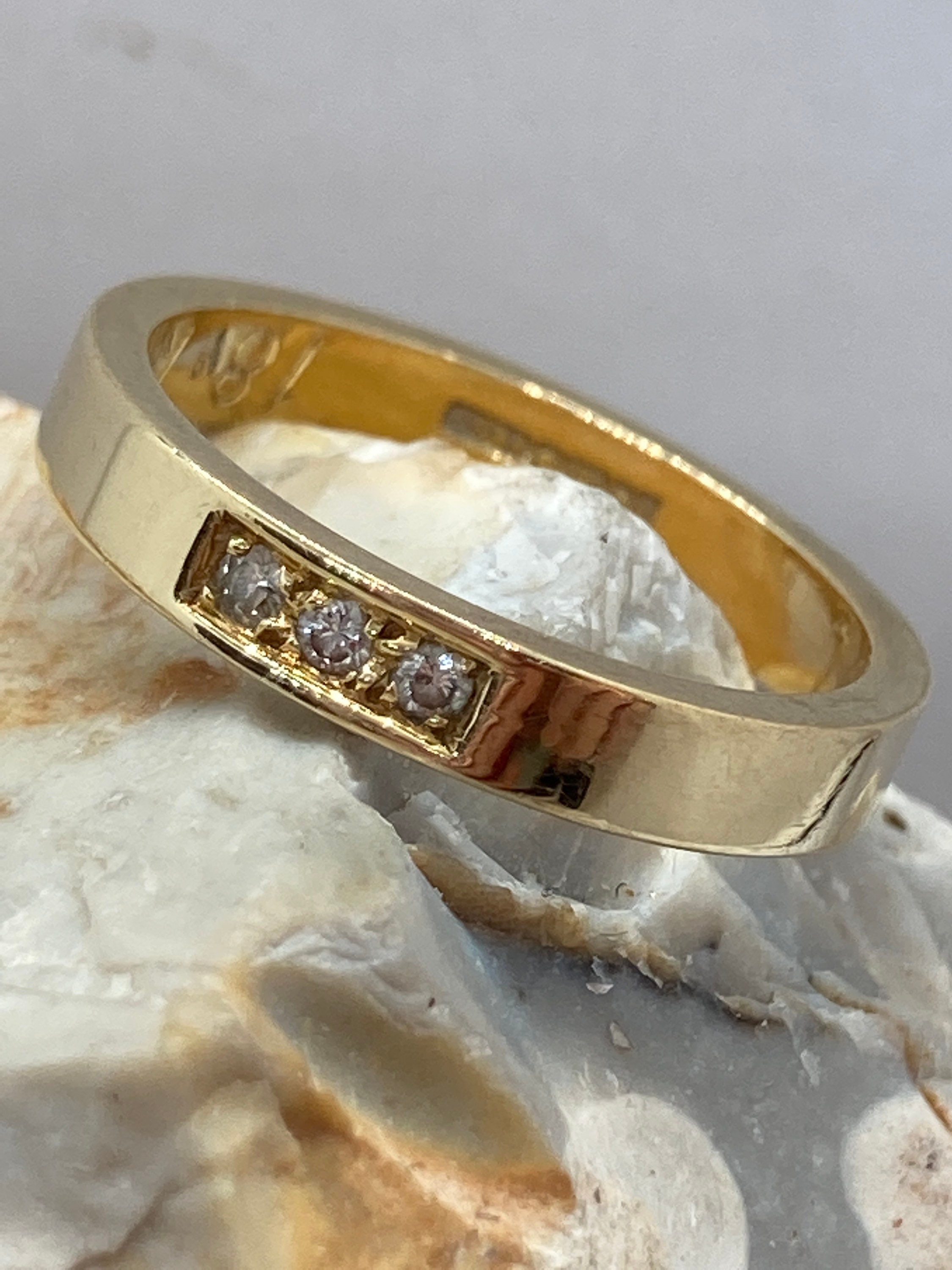 1988 vintage 18ct gold band ring stacker spacer diamonds ukK Etsy