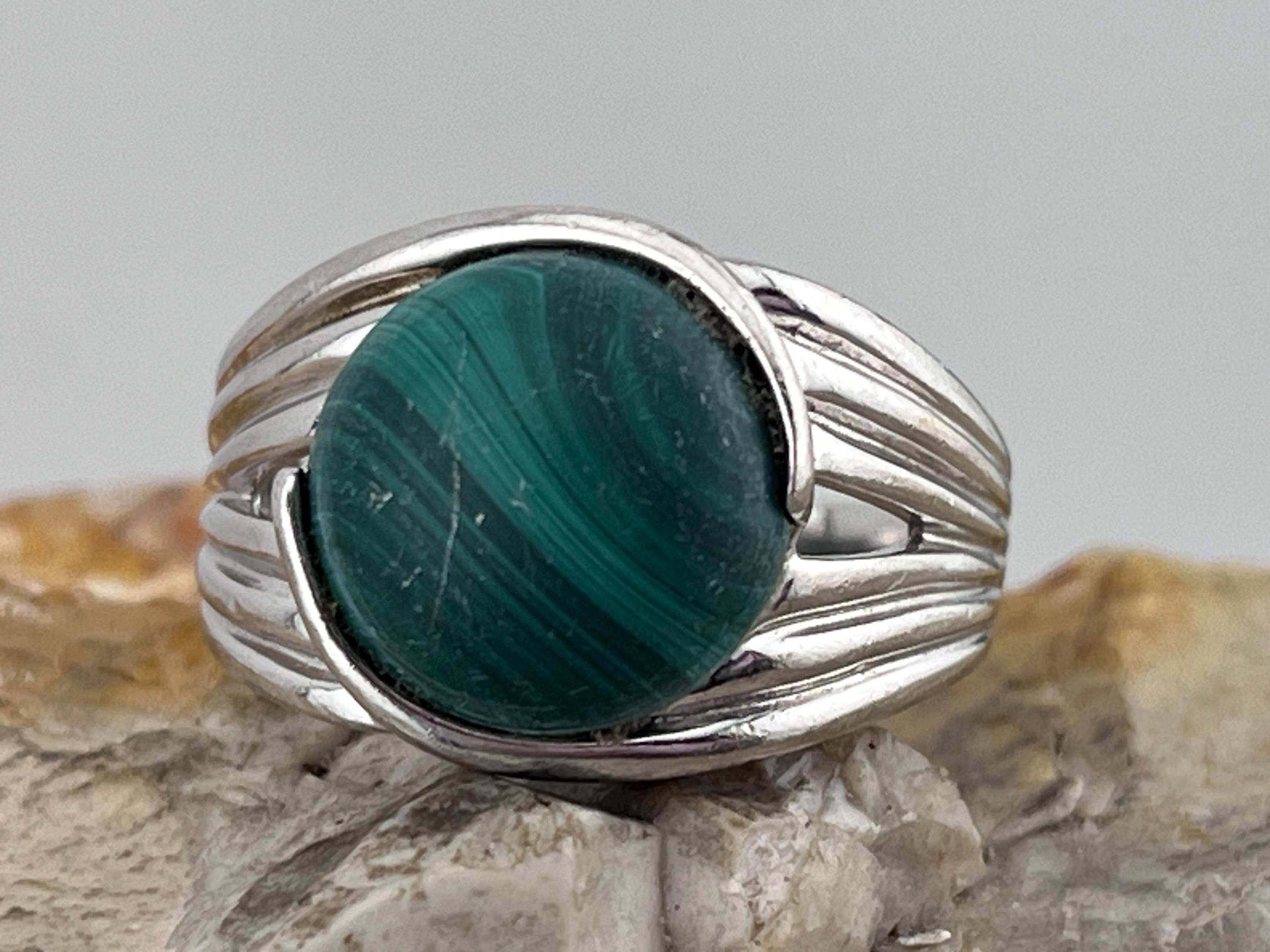 メキシコ 925 シルバー マラカイトカラー オーバルチェーン