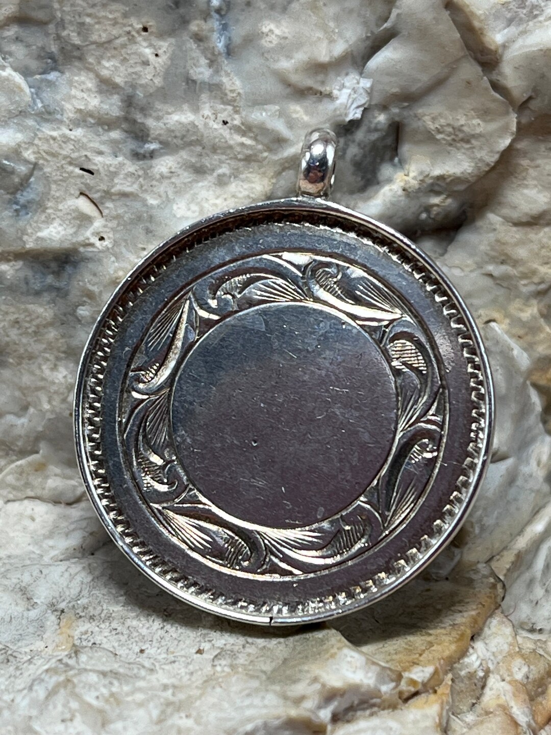 1922 Antique Sterling Silver Watch Chain Fob Medallion Pendant Etsy