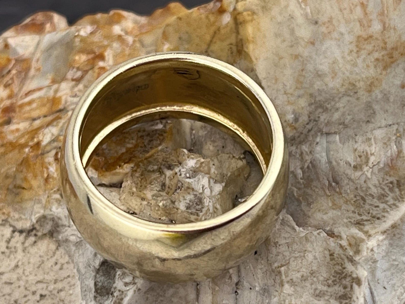 Broad Veronese Gilded Silver Band Ring Stacker Size Uk N1/2 USA 7 - Etsy