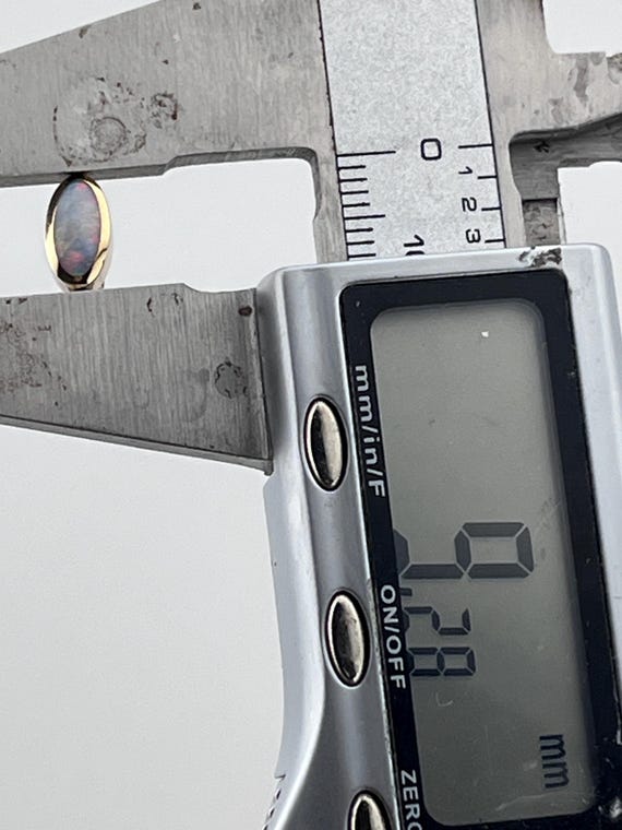 solid Opal oval 9ct gold studs earrings - image 5