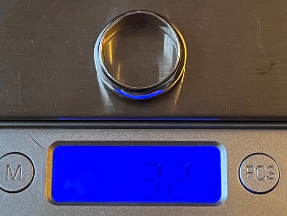 Solid silver D profile band ring stacker spacer s… - image 3