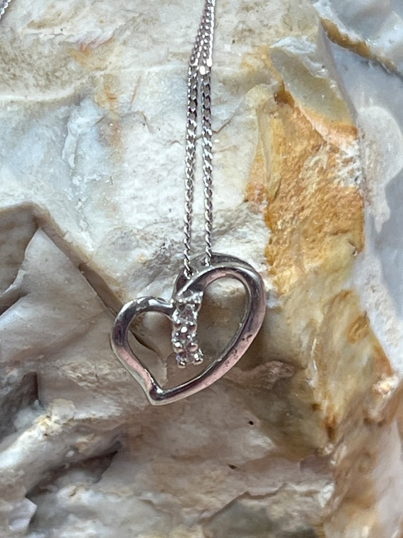 9ct white gold diamond heart pendant sale
