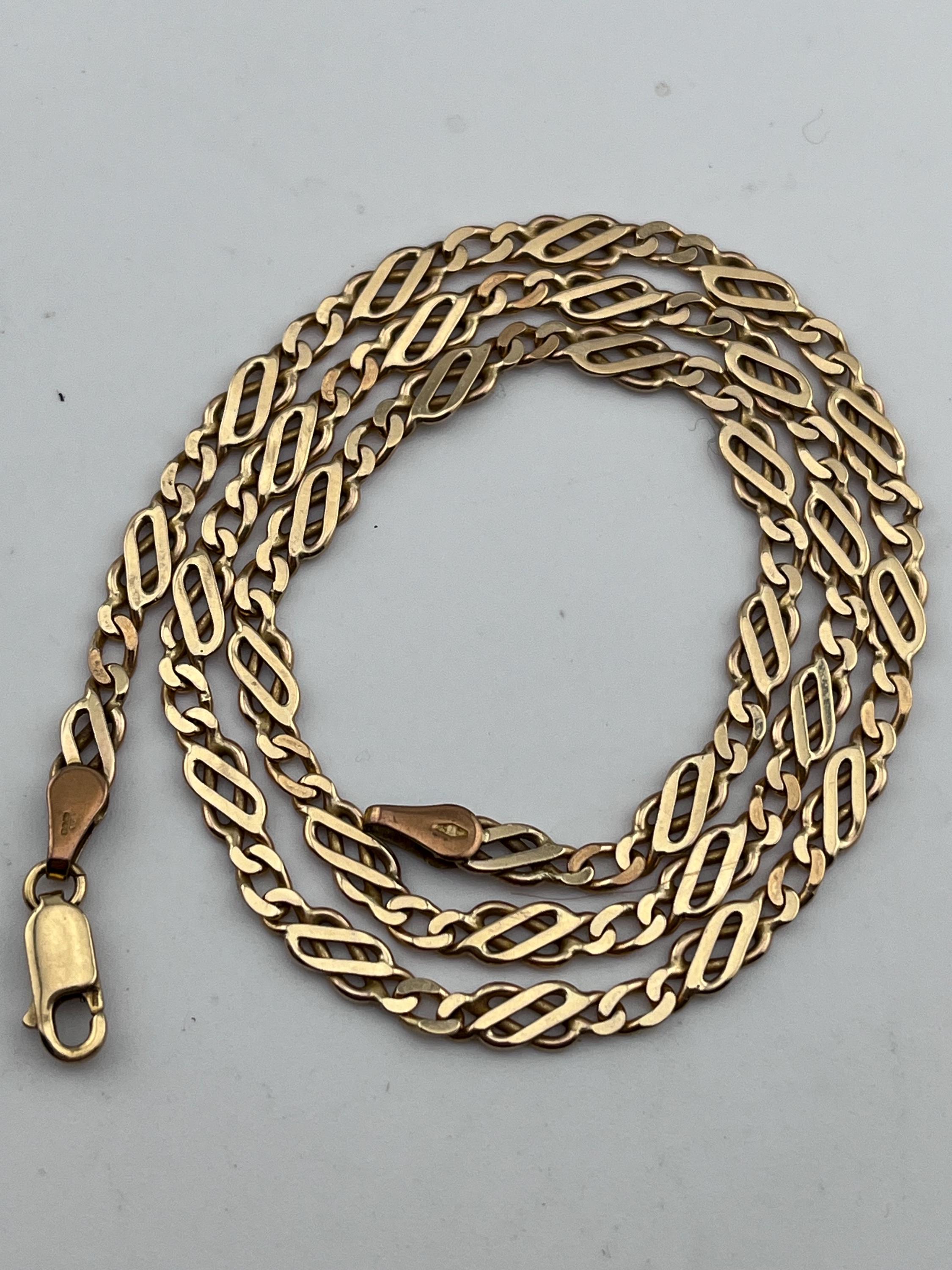 9ct Gold Fancy Link Heavy Chain Necklace 46cm - Etsy