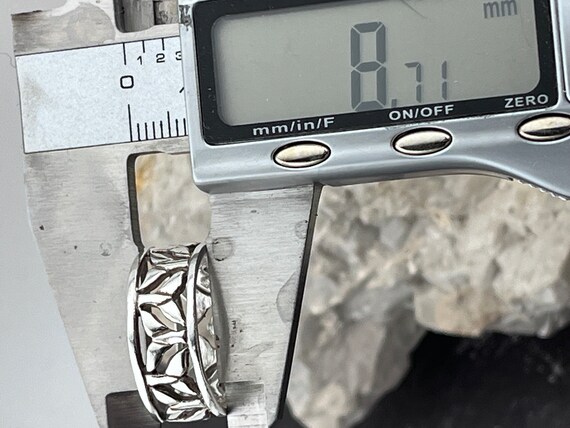 vintage solid silver pierced dolphin(?) tail band… - image 4