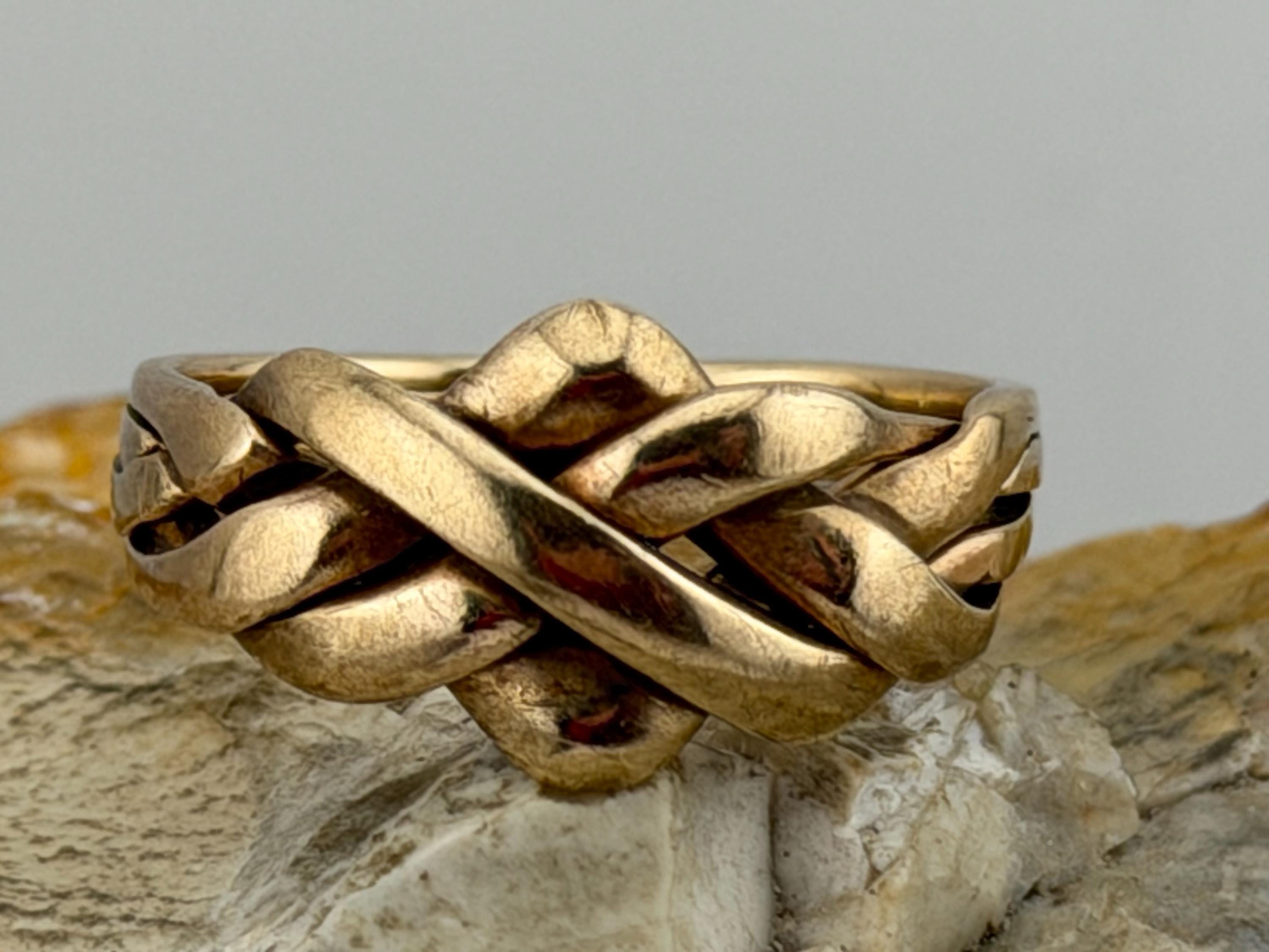 Four Part Russian Interlocking Ring Size Uk Q USA 8.25 9ct Gold - Etsy