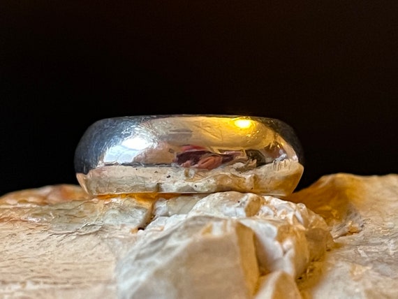 Solid silver D profile band ring stacker spacer s… - image 2