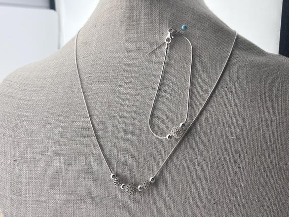 solid silver snake chain necklace and bracelet wi… - image 6