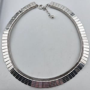 vintage .925 solid silver 45cm fringe collar necklace