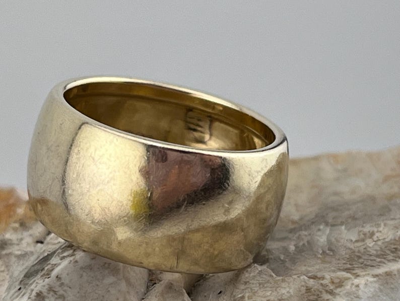 Broad Veronese Gilded Silver Band Ring Stacker Size Uk N1/2 USA 7 - Etsy