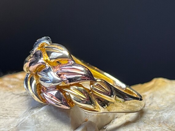Multi colour gilded solid silver ring band size u… - image 2