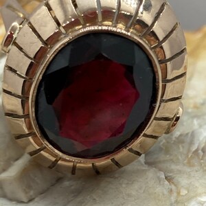 Vintage 14ct Gold Red Natural Gemstone Statement Ring of - Etsy