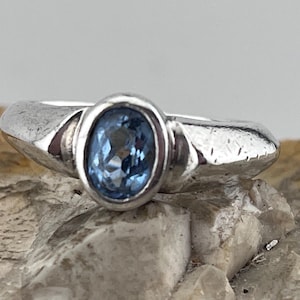 Topas Solitär vintage silber Ring Größe 1/2