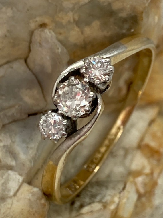 Vintage diamond on sale twist ring
