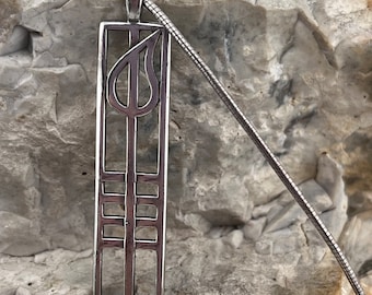 collar colgante de plata maciza art deco vintage