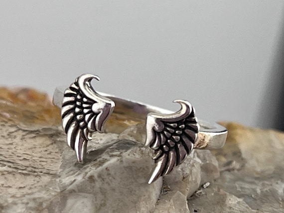 wings open front statement silver ring size from … - image 1