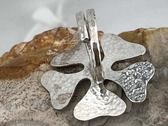 vintage hand made solid silver large statement ri… - image 3