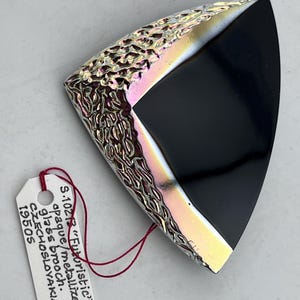 futuristic opaque Metallized glass Czech brooch 1950s