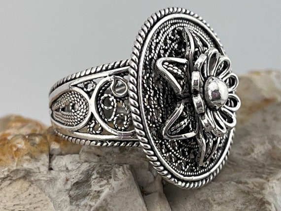 DGS Turkey wire work statement silver ring size u… - image 10