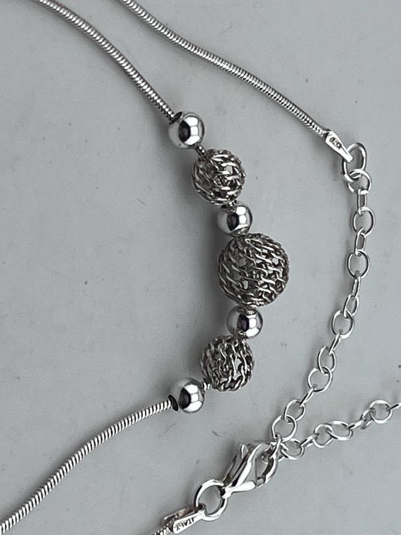 solid silver snake chain necklace and bracelet wi… - image 2
