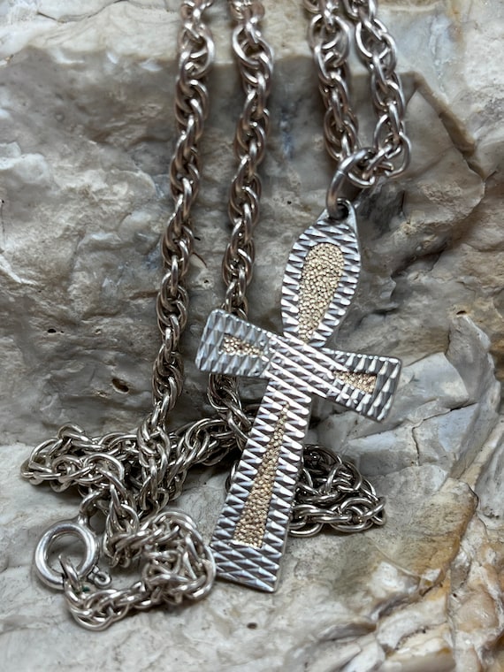 81stgeneration Collana Uomo Con Medaglione Croce Celtica In Argento 925 – Ciondolo Rotondo Grande Su Catena A Maglie Larghe, Regalo Con Panno Incluso