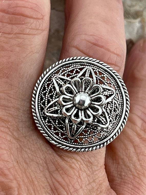 DGS Turkey wire work statement silver ring size u… - image 7