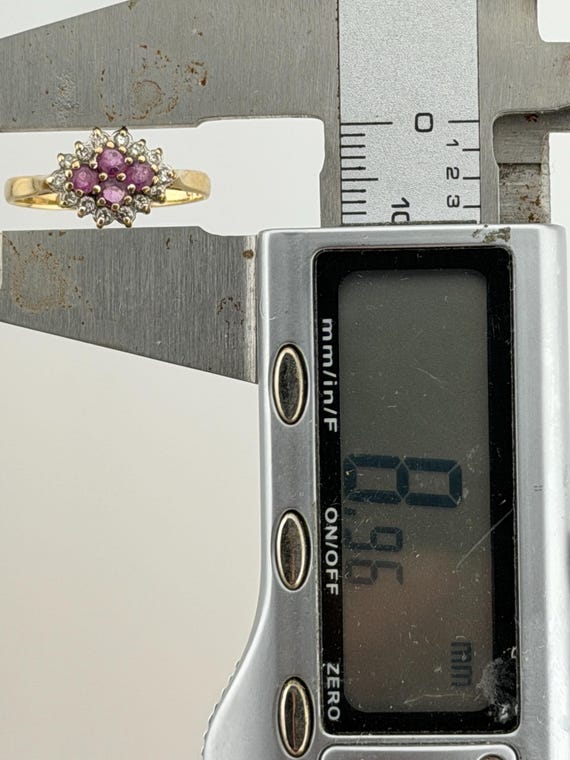 ruby and diamond cluster ring in 14ct gold size u… - image 5