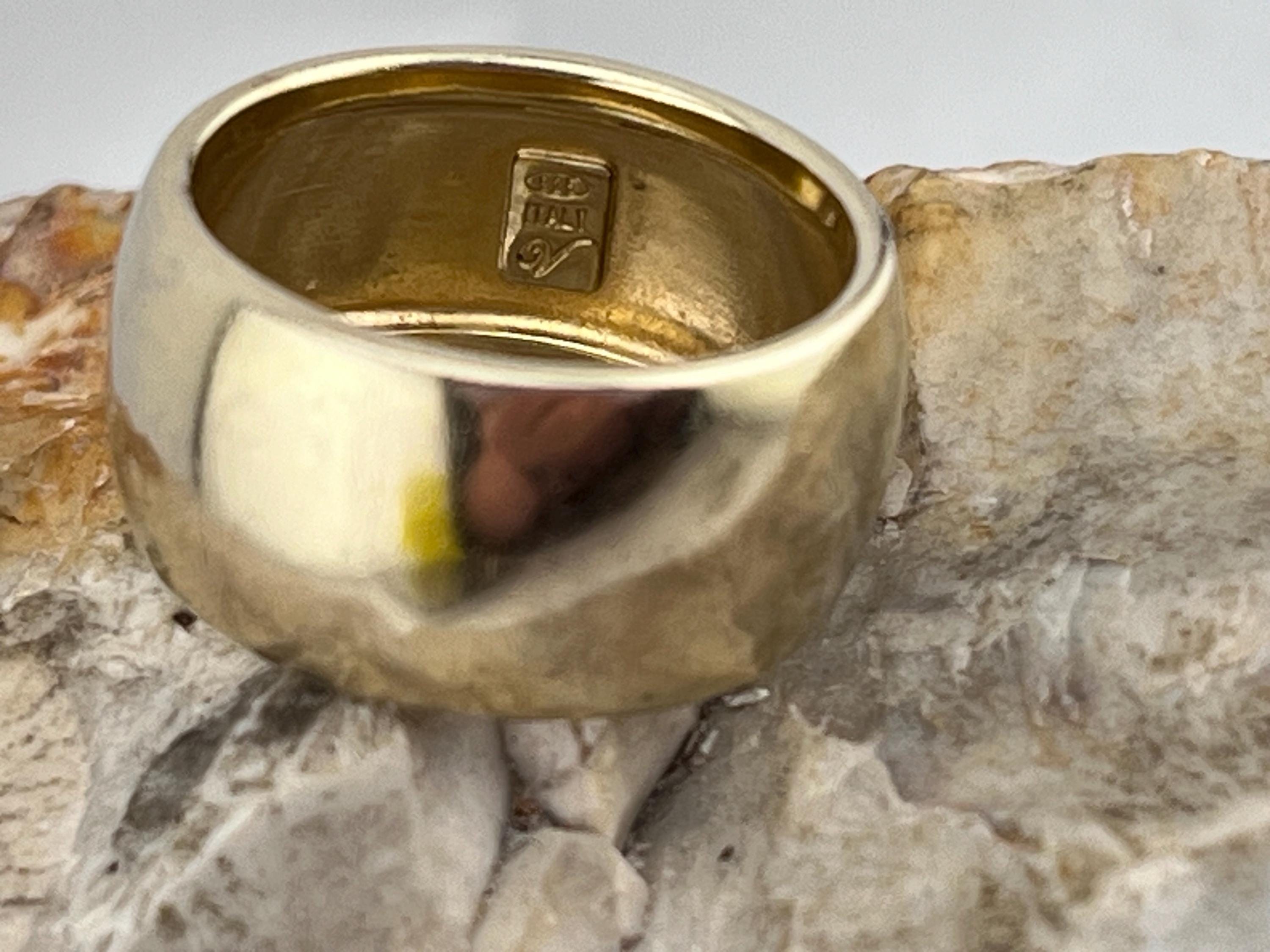 Broad Veronese Gilded Silver Band Ring Stacker Size Uk N1/2 USA 7 - Etsy