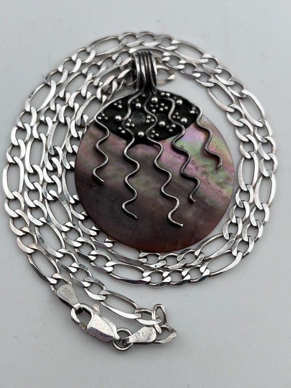 VINTAGE MOP NECKLACE 10 MOTIFS SILVER
