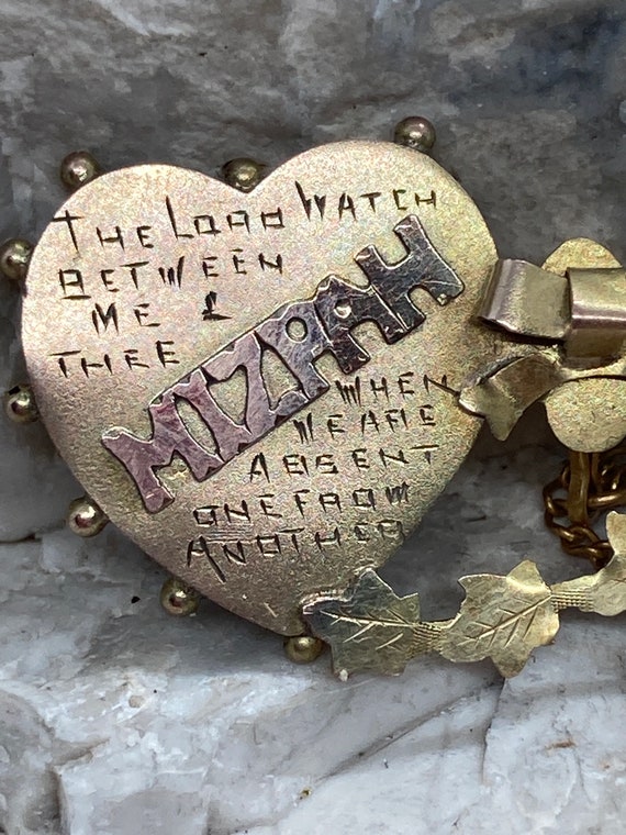 9ct Gold Antique Victorian Double Heart Mizpah Brooch - Etsy UK