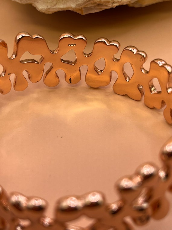 Solid silver with rose gold splat rigid bangle br… - image 6