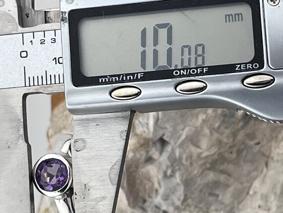 solid silver amethyst statement ring band stacker… - image 5