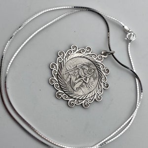 striking 1975 vintage sterling silver at Christopher pendant necklace 44cm