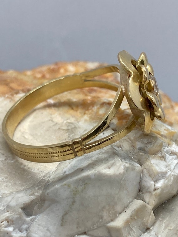 Italian 18ct Gold Vintage Floral Flower Ring Size Ukq Usa8 Etsy