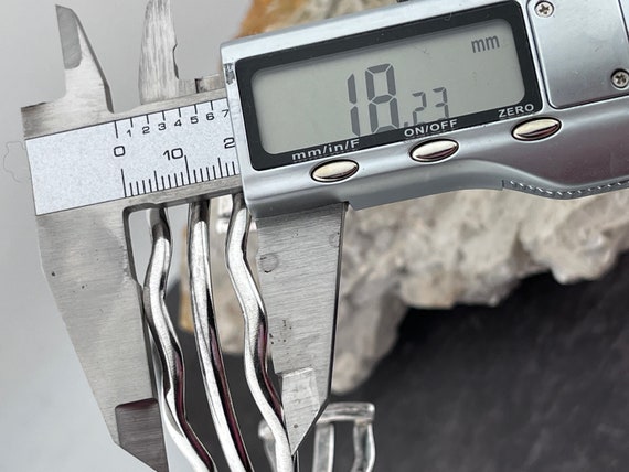 solid silver three row torc bangle bracelet - image 5