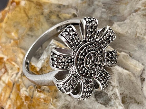 Anillo roseton diamantes hotsell