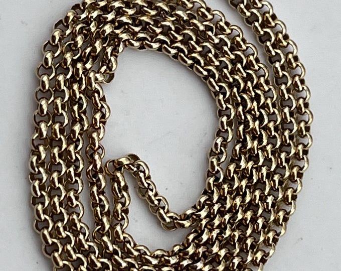 Vintage 9ct Gold Rolo Link Chain Necklace 50cm - Etsy