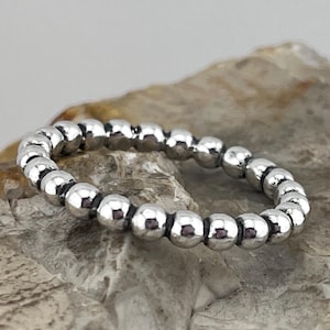 Pandora band ring stacker spacer sterling silver size uk Q1/2 USA 8.5