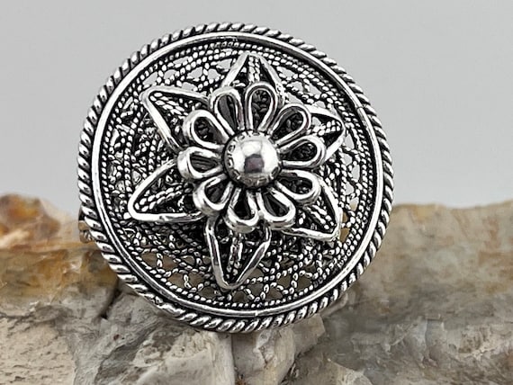 DGS Turkey wire work statement silver ring size u… - image 1